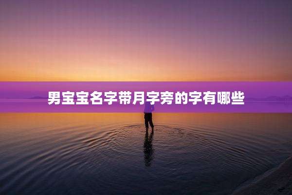 男宝宝名字带月字旁的字有哪些