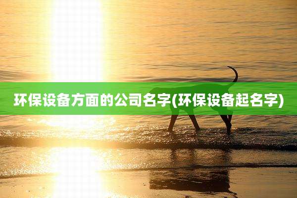 环保设备方面的公司名字(环保设备起名字)