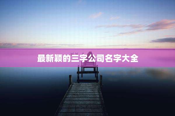 最新颖的三字公司名字大全