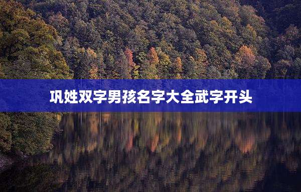 巩姓双字男孩名字大全武字开头