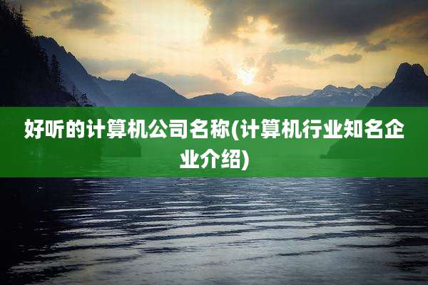 好听的计算机公司名称(计算机行业知名企业介绍)