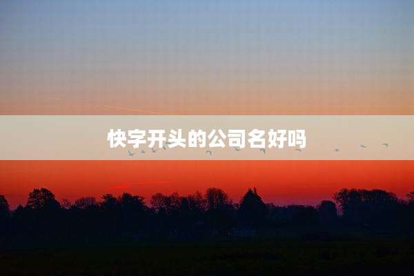 快字开头的公司名好吗