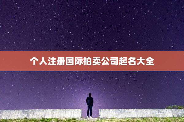 个人注册国际拍卖公司起名大全