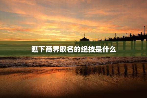 瞧下商界取名的绝技是什么