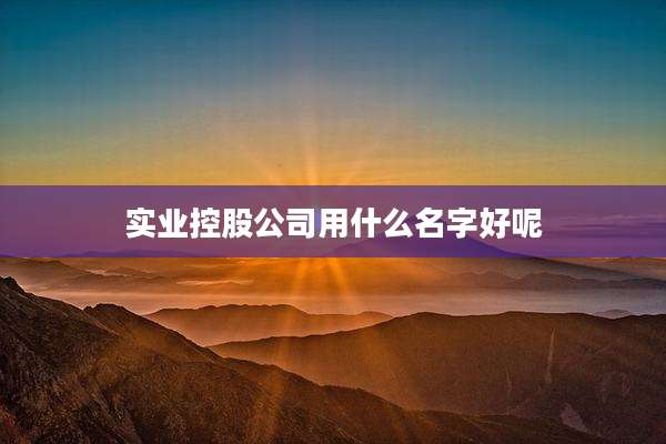 实业控股公司用什么名字好呢