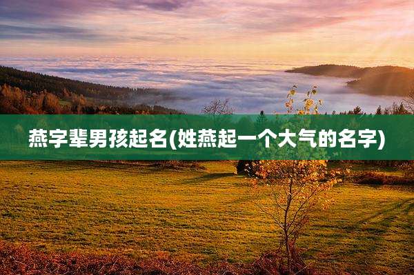 燕字辈男孩起名(姓燕起一个大气的名字)