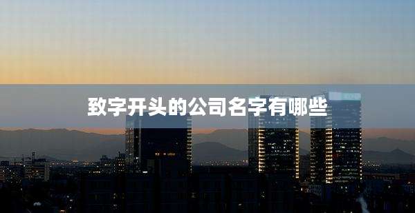 致字开头的公司名字有哪些