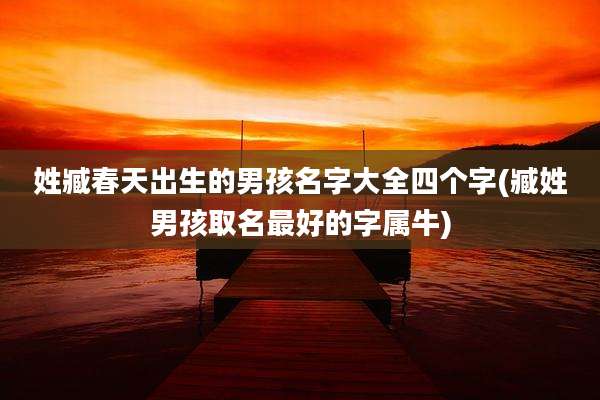 姓臧春天出生的男孩名字大全四个字(臧姓男孩取名最好的字属牛)
