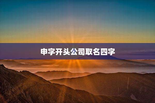申字开头公司取名四字