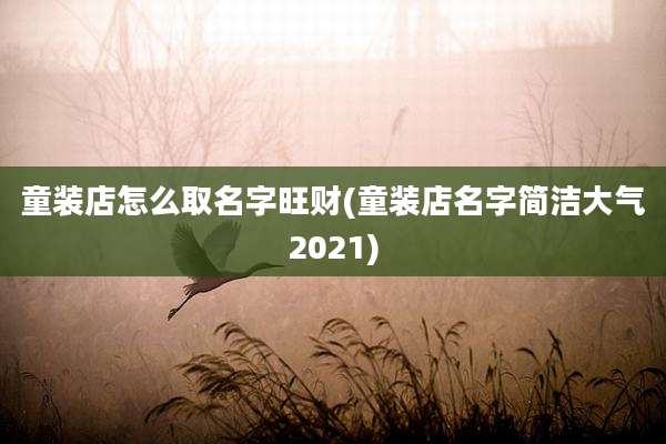 童装店怎么取名字旺财(童装店名字简洁大气2021)