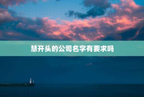 慧开头的公司名字有要求吗