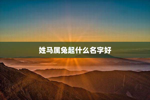 姓马属兔起什么名字好