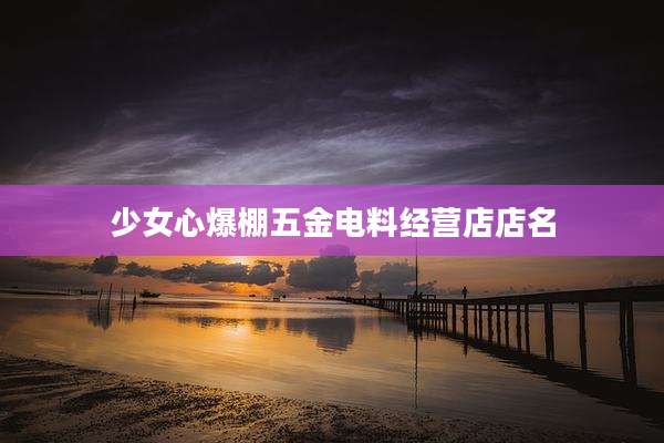 少女心爆棚五金电料经营店店名