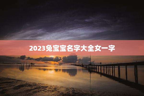 2023兔宝宝名字大全女一字