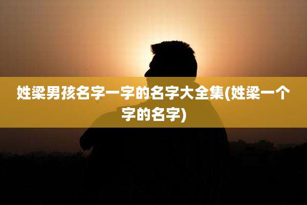 姓梁男孩名字一字的名字大全集(姓梁一个字的名字)