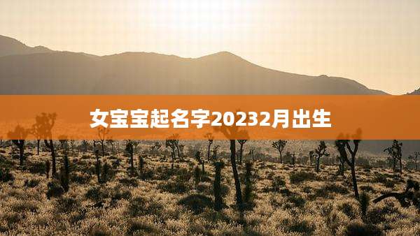 女宝宝起名字20232月出生