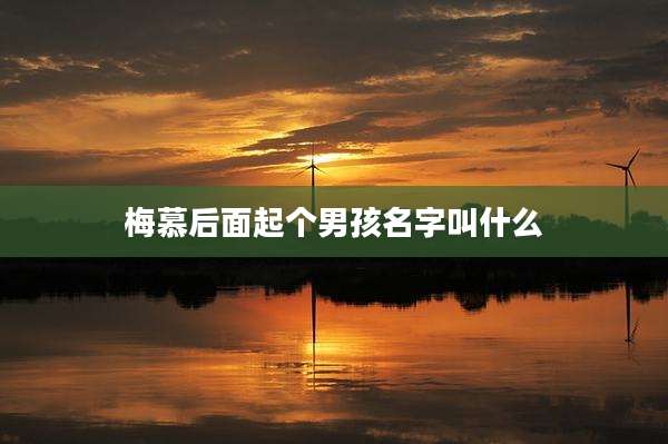 梅慕后面起个男孩名字叫什么