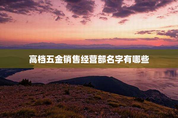 高档五金销售经营部名字有哪些