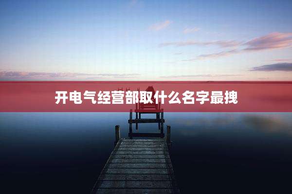 开电气经营部取什么名字最拽