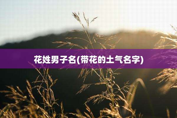花姓男子名(带花的土气名字)