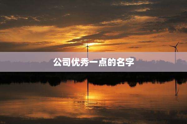 公司优秀一点的名字