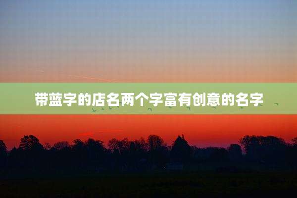 带蓝字的店名两个字富有创意的名字