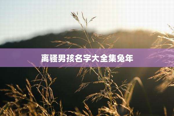 离骚男孩名字大全集兔年