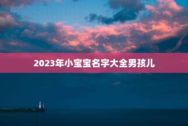 2023年小宝宝名字大全男孩儿