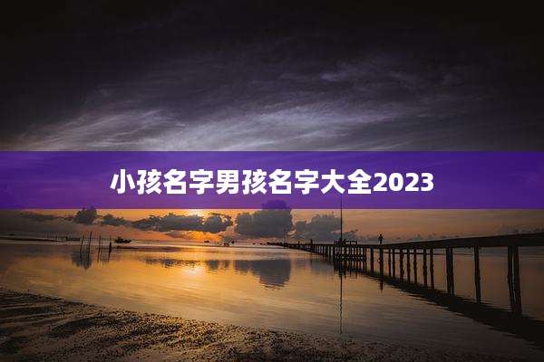 小孩名字男孩名字大全2023