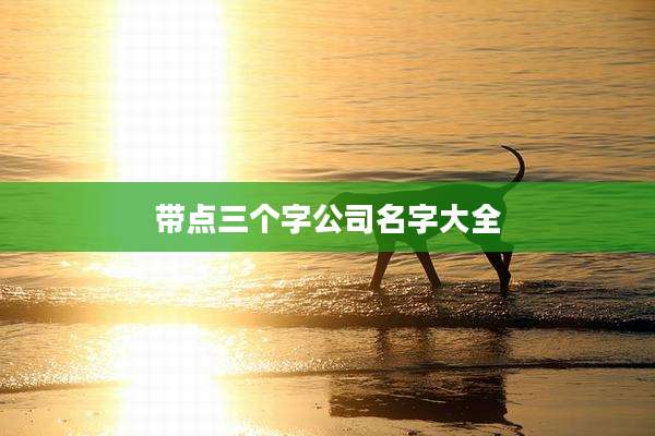 带点三个字公司名字大全