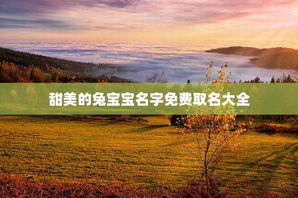 甜美的兔宝宝名字免费取名大全