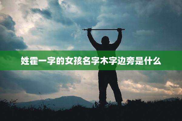 姓霍一字的女孩名字木字边旁是什么