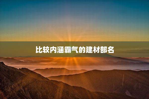 比较内涵霸气的建材部名