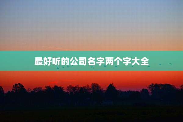 最好听的公司名字两个字大全