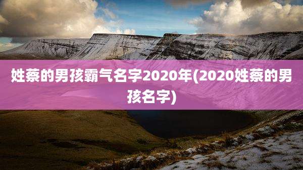 姓蔡的男孩霸气名字2020年(2020姓蔡的男孩名字)