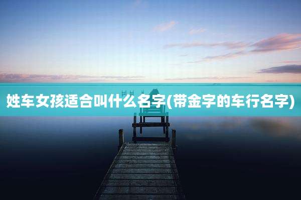 姓车女孩适合叫什么名字(带金字的车行名字)