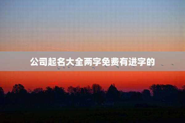 公司起名大全两字免费有进字的