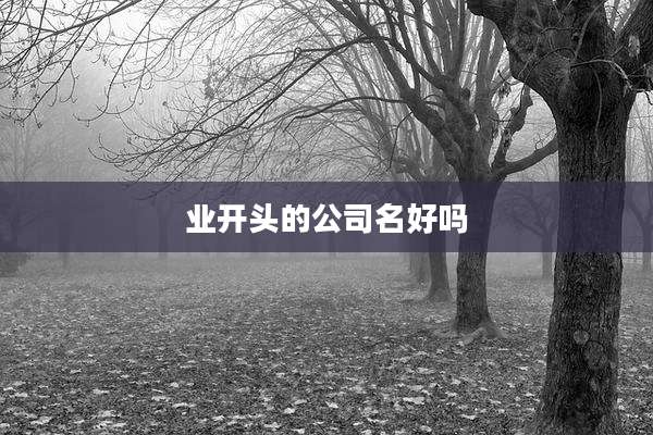 业开头的公司名好吗
