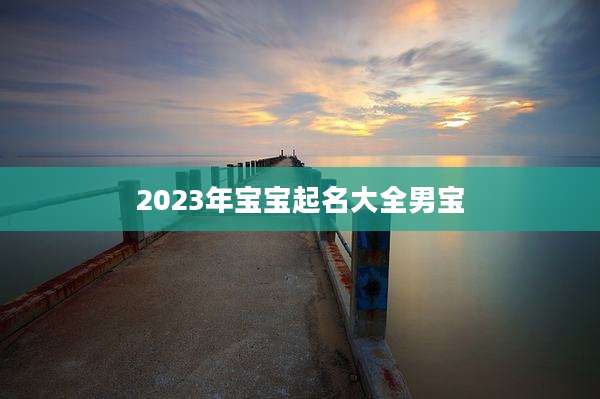2023年宝宝起名大全男宝