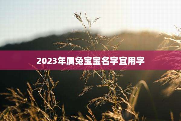 2023年属兔宝宝名字宜用字