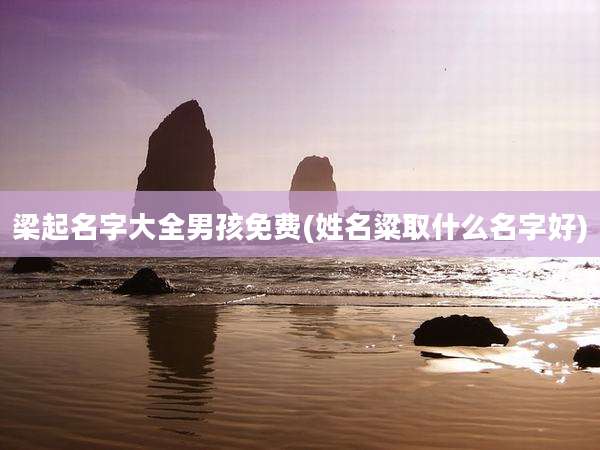 梁起名字大全男孩免费(姓名粱取什么名字好)