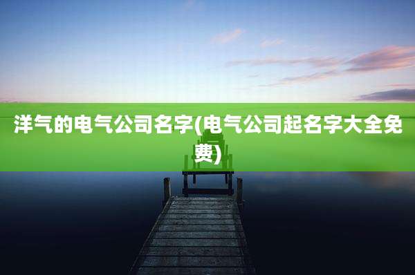 洋气的电气公司名字(电气公司起名字大全免费)