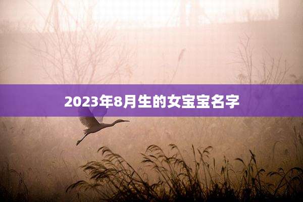 2023年8月生的女宝宝名字