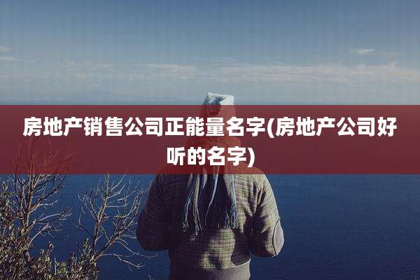 房地产销售公司正能量名字(房地产公司好听的名字)