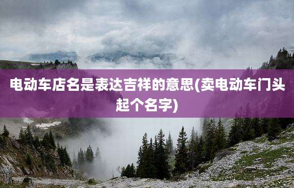 电动车店名是表达吉祥的意思(卖电动车门头起个名字)