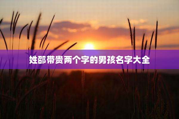 姓邵带贵两个字的男孩名字大全