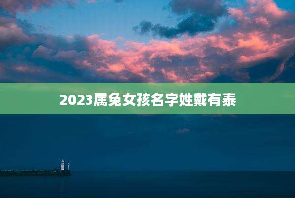 2023属兔女孩名字姓戴有泰