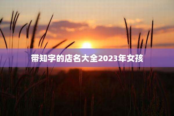 带知字的店名大全2023年女孩