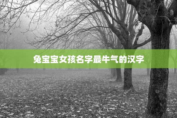 兔宝宝女孩名字最牛气的汉字