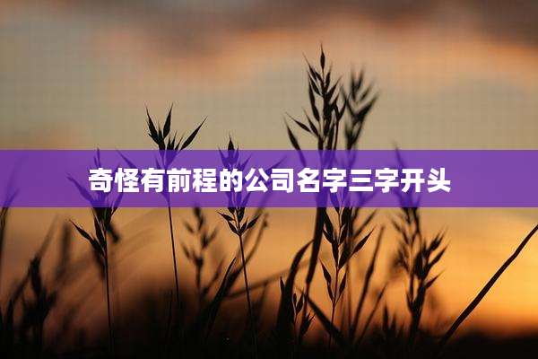 奇怪有前程的公司名字三字开头